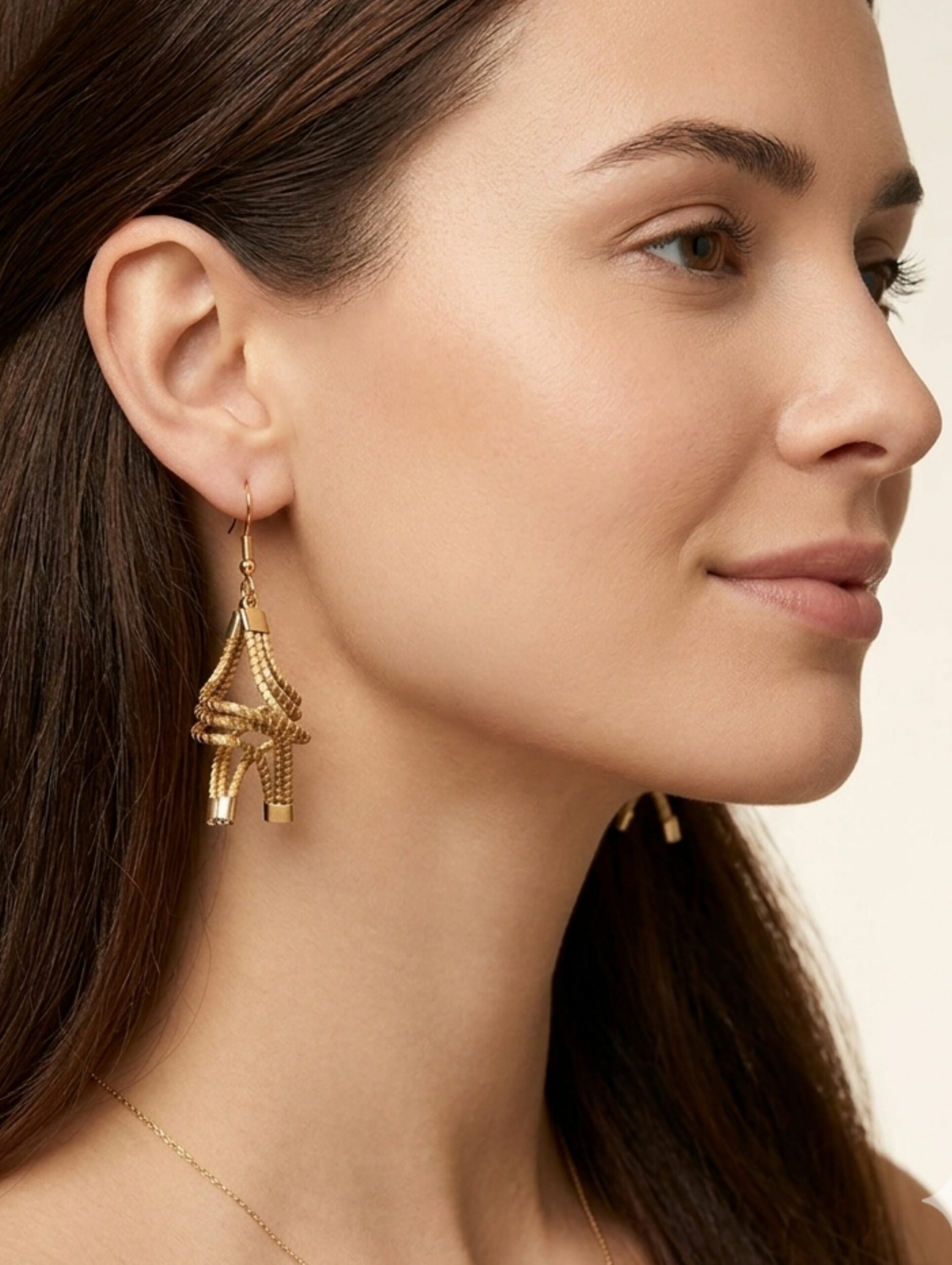 Pendientes de oro vegetal – FLORENCIA – Biojoya Capim dourado – Joya sostenible natural hecha a mano – Ganchos – 6cmx2cm – SLOWECO