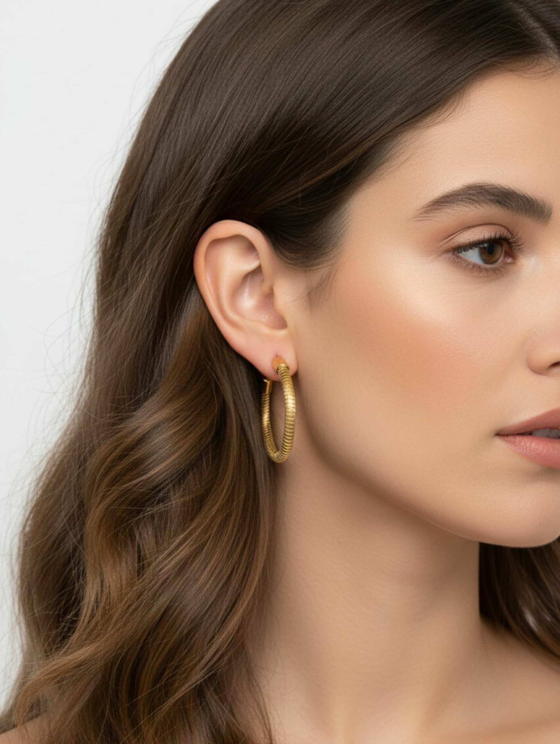 Pendientes oro vegetal – CARIBE – Biojoya Capim dourado – Joya sostenible natural hecha a mano – Presión – 5cmx4,5cm – SLOWECO