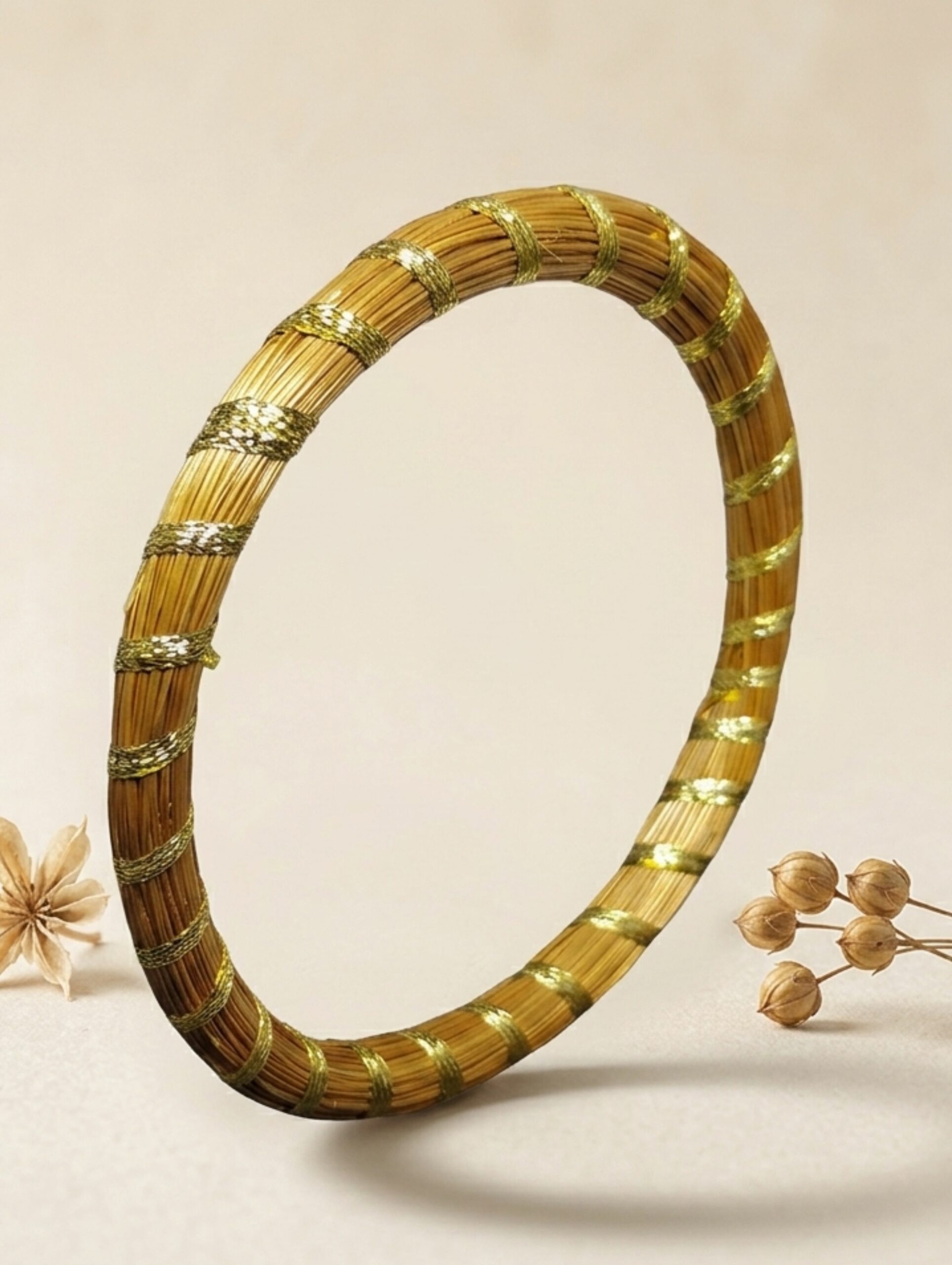 joyas artesanales y sostenibles - PULSERA Oro vegetal capim dourado