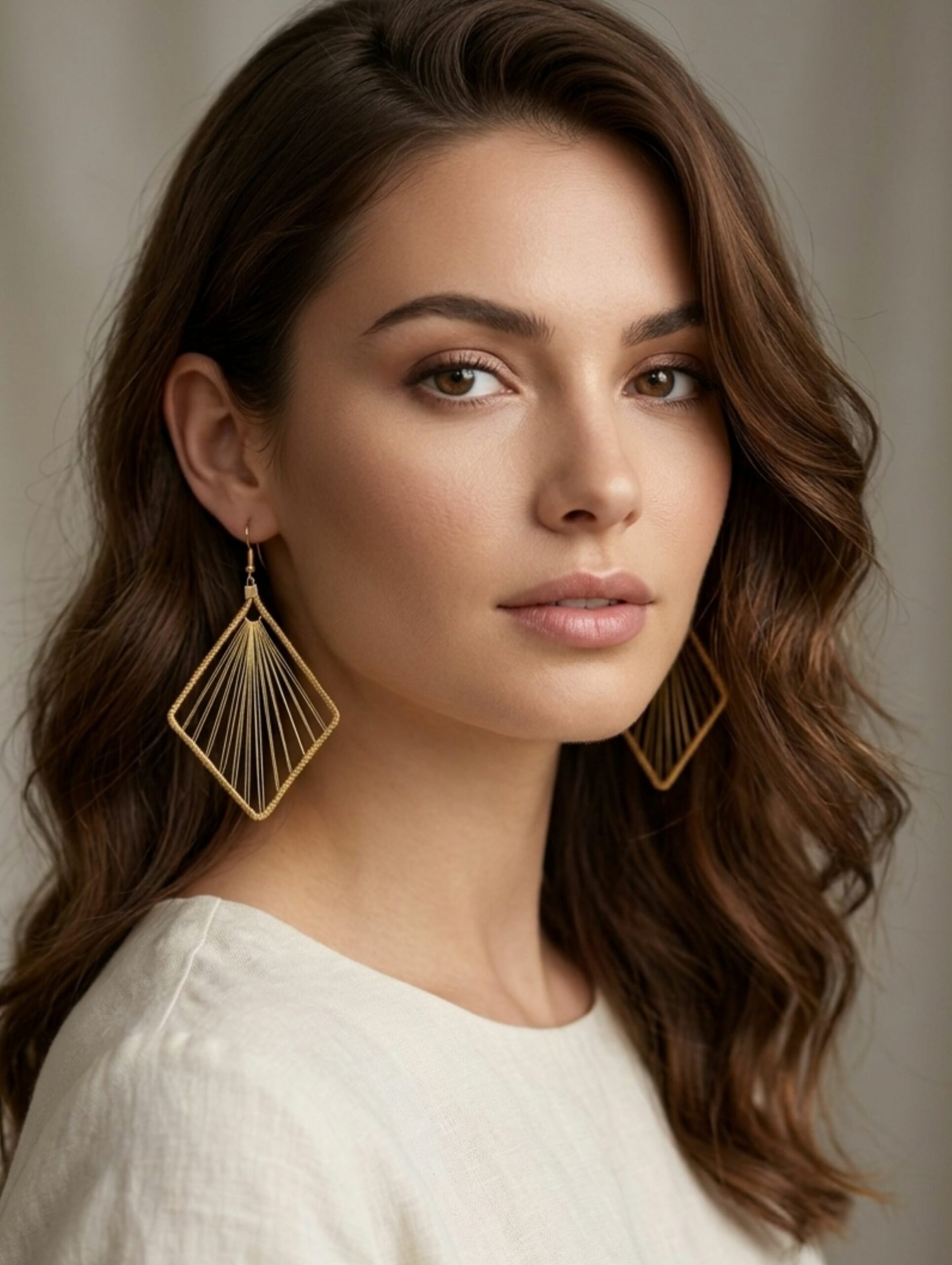 Pendientes de oro vegetal – HELSINKI – Biojoya Capim dourado – Joya sostenible natural hecha a mano – Ganchos – 8,5cmx4,5cm (LxAn) – SLOWECO