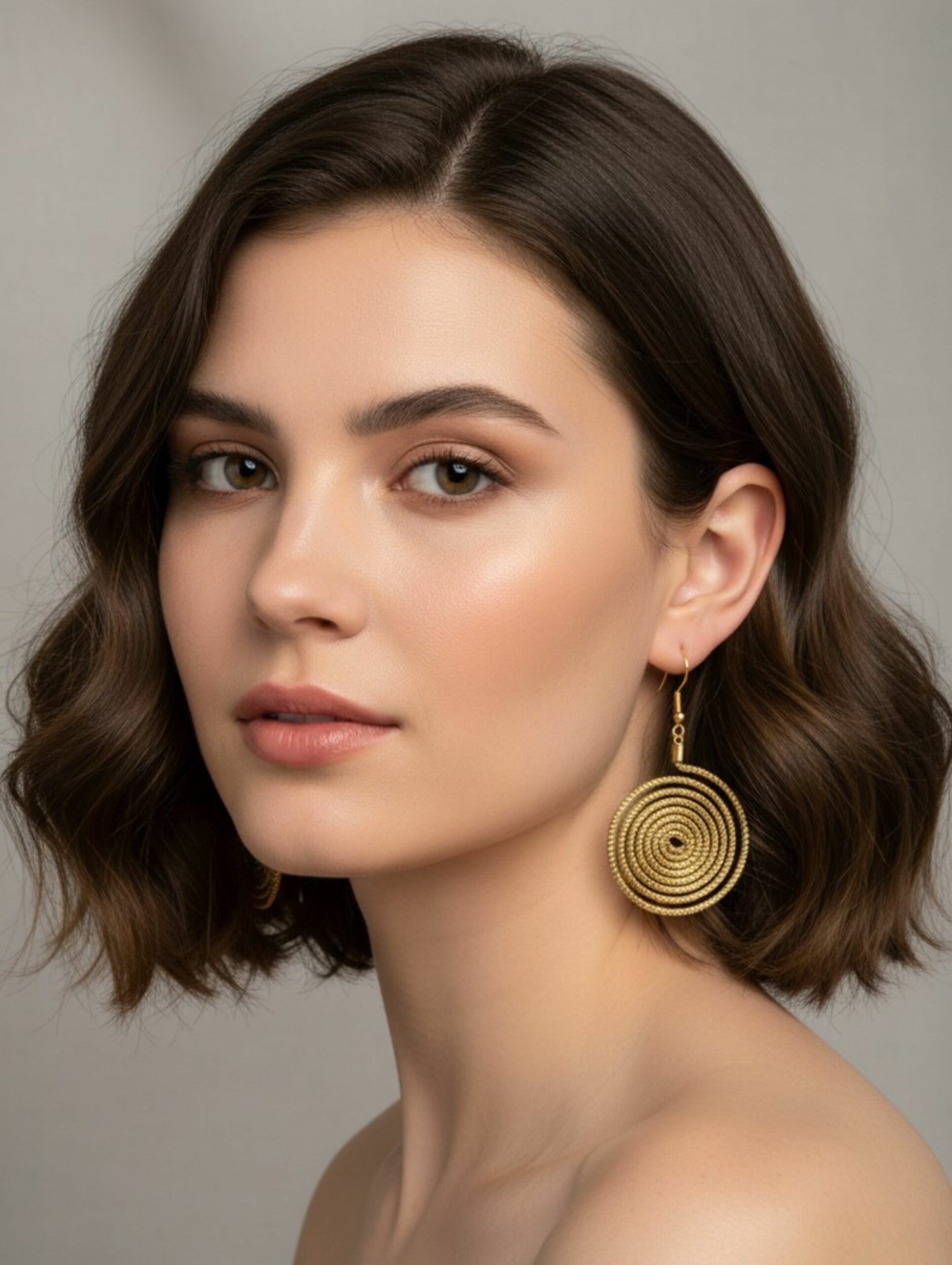 Pendientes de oro vegetal – MIAMI – Biojoya Capim dourado – Joya sostenible natural hecha a mano – Ganchos – 6cmx3,5cm- SLOWECO