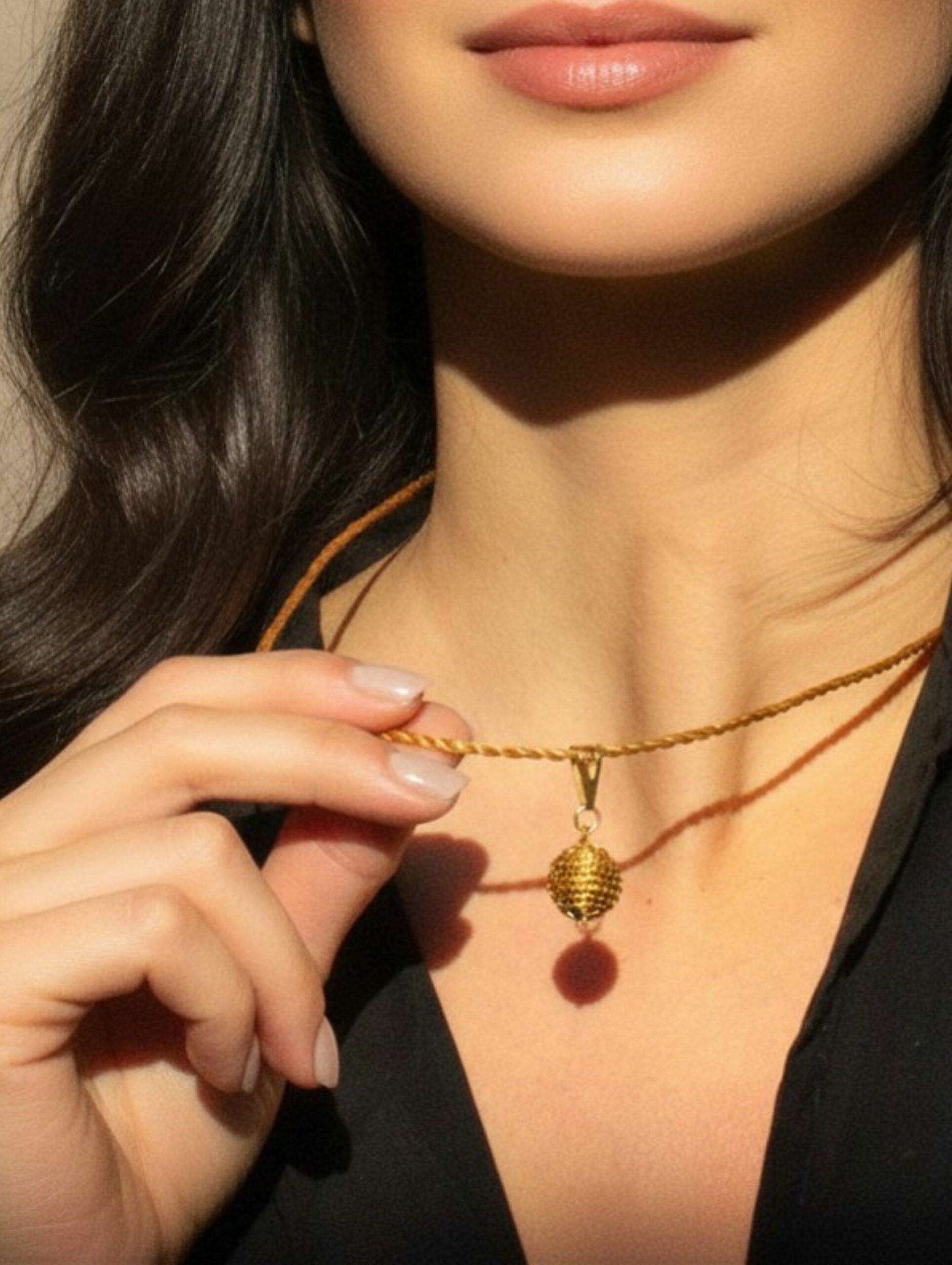 Colgante oro vegetal – NEW YORK – Biojoya Capim dourado – Joya sostenible natural hecha a mano – 2cmx1,5cm (LxAn) – SLOWECO