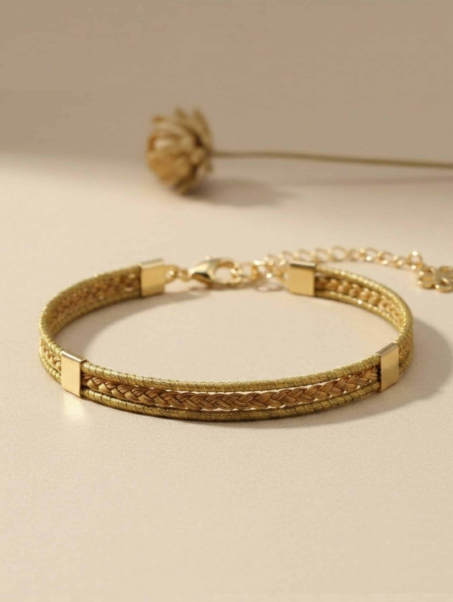 joyas artesanales y sostenibles - PULSERA Oro vegetal capim dourado