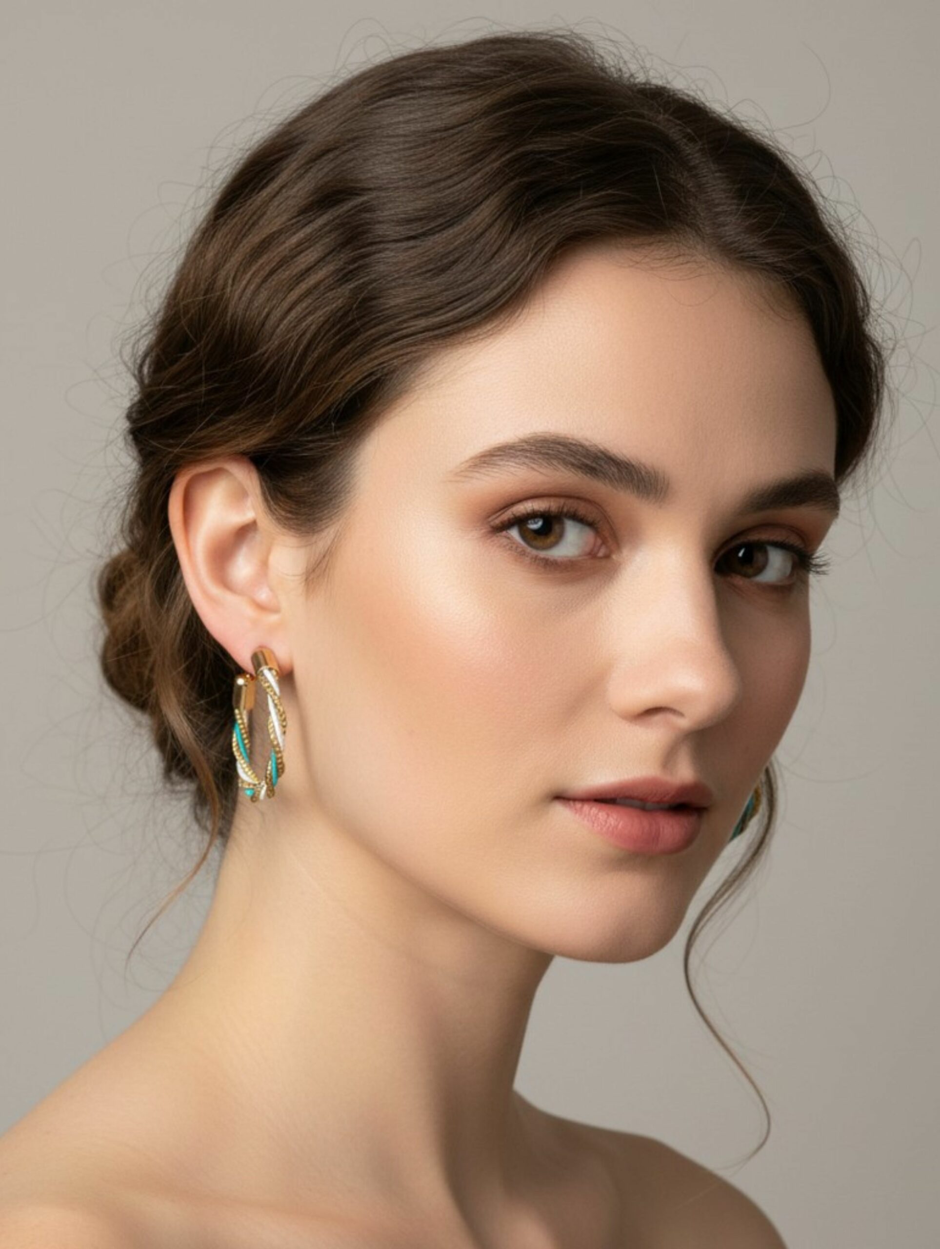 Pendientes oro vegetal – HAWAI – Biojoya Capim dourado – Joya sostenible natural hecha a mano – Presión – 5cmx4cm – SLOWECO