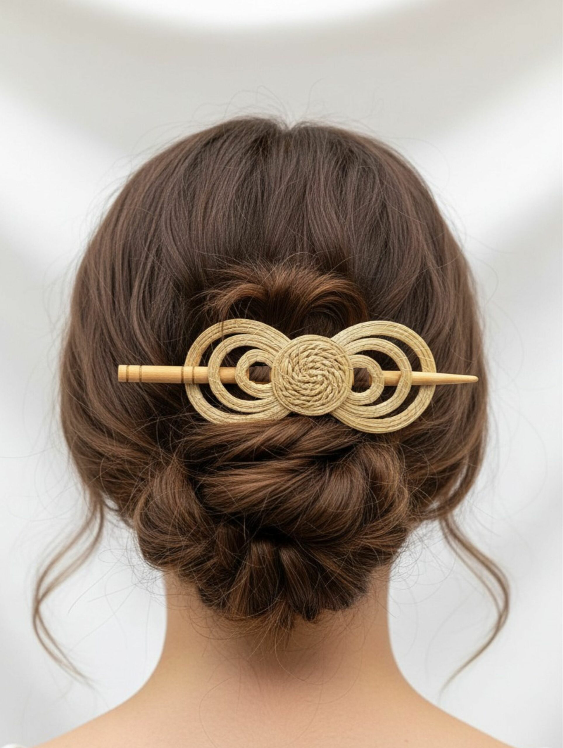 Pasador de pelo Capim dourado – NENUFAR – 13cm x 5,5cm – Sloweco