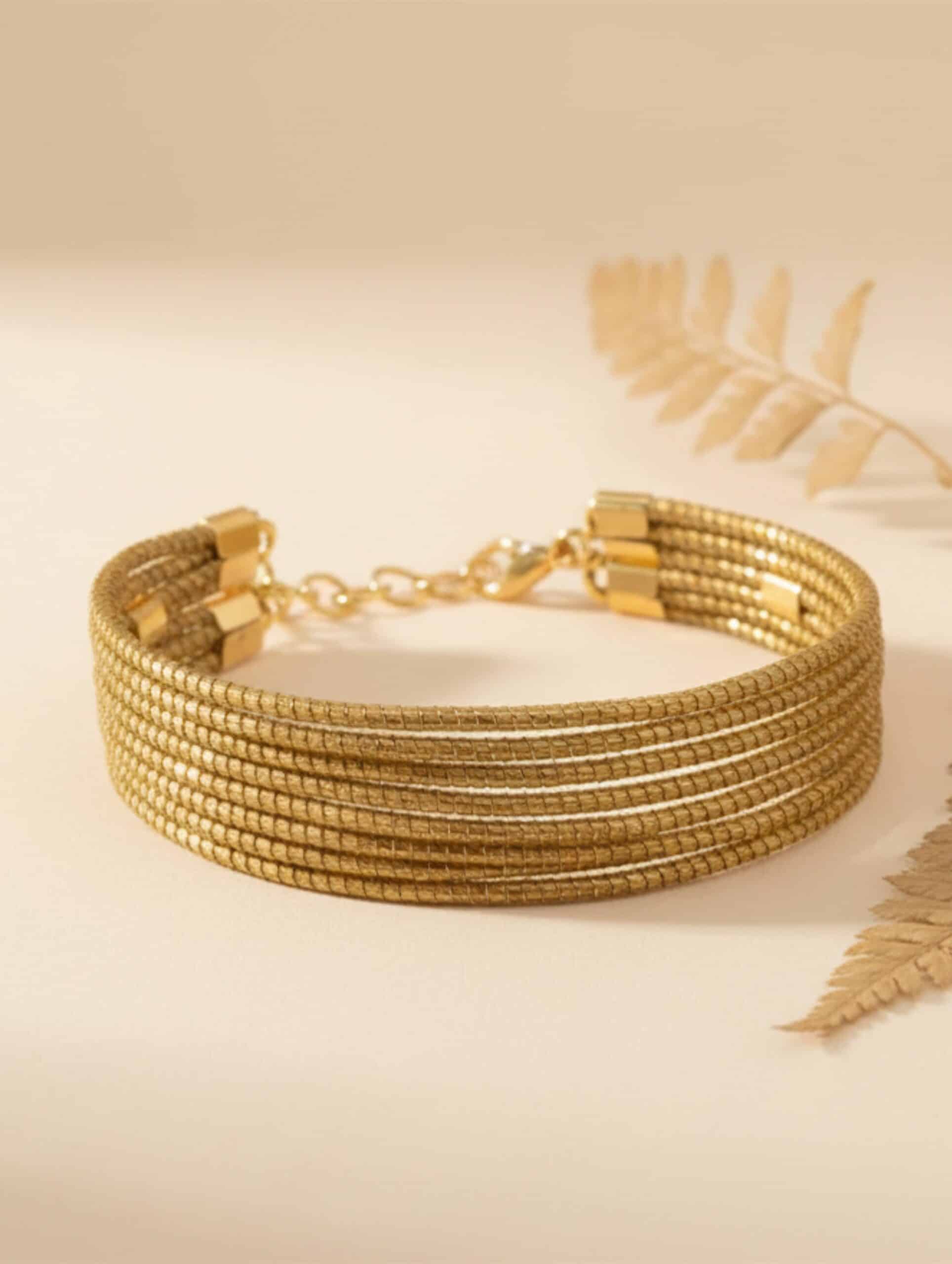 joyas artesanales y sostenibles - PULSERA Oro vegetal capim dourado