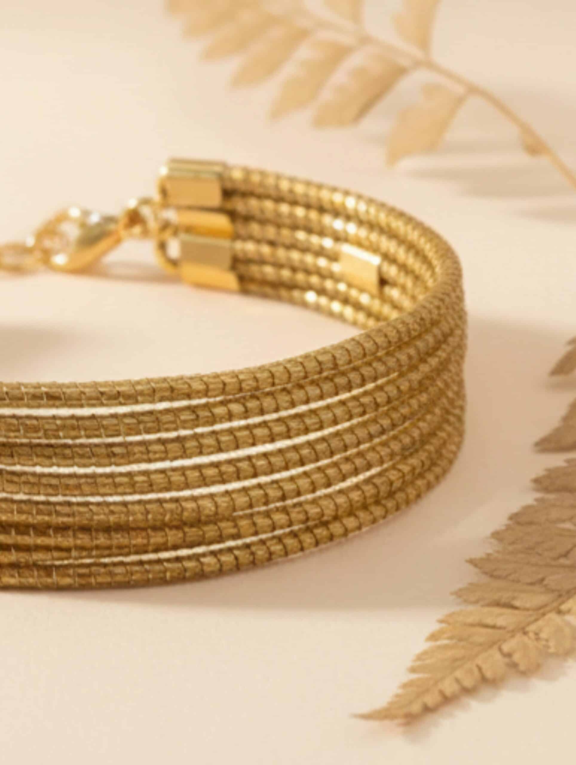 joyas artesanales y sostenibles - PULSERA Oro vegetal capim dourado
