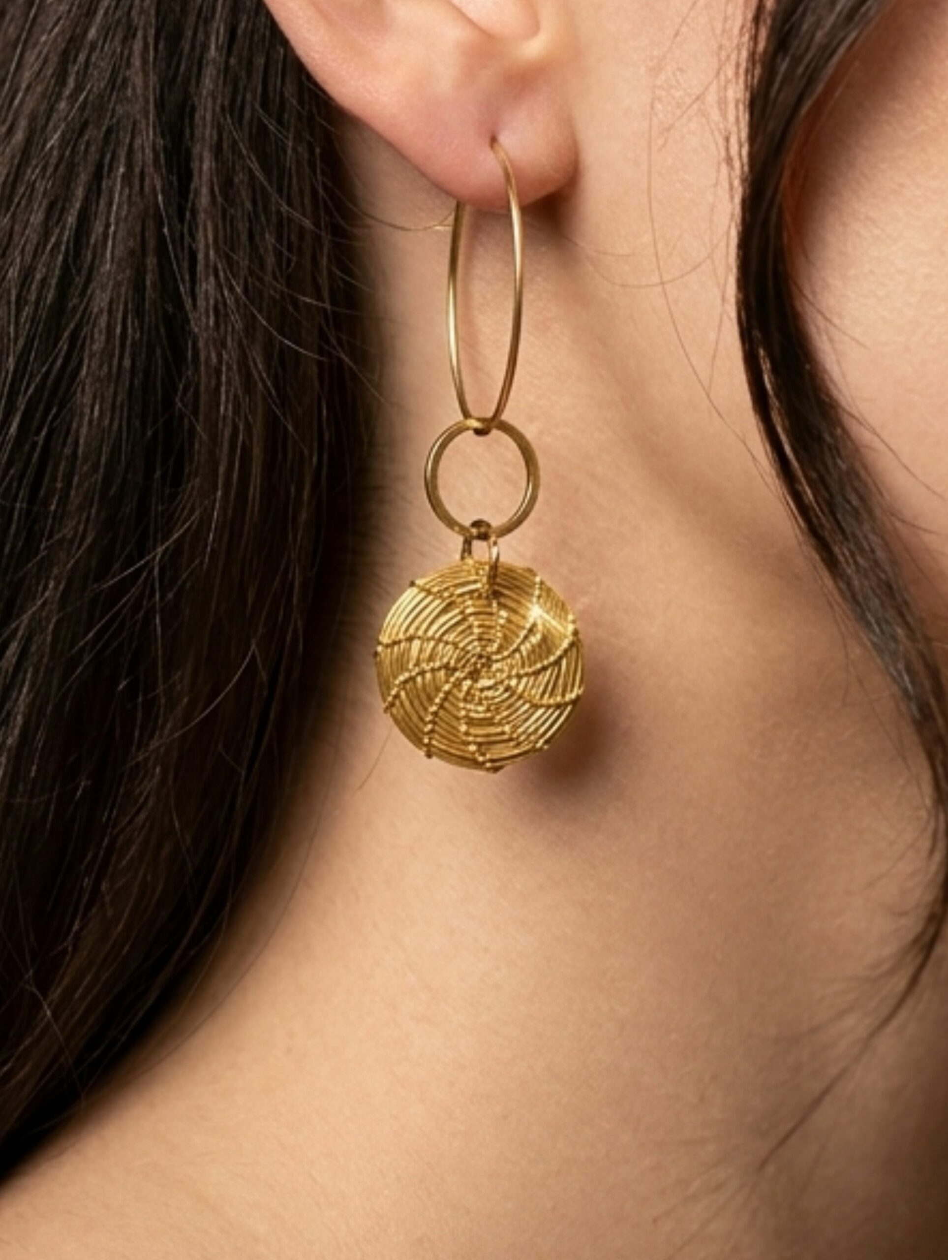 Capimix ARMONÍA – Charms Dije artesanal – Colgante Oro vegetal Capim dorado para pendientes, collar, adorno – 2,5×1,5cm SLOWECO – 1U.