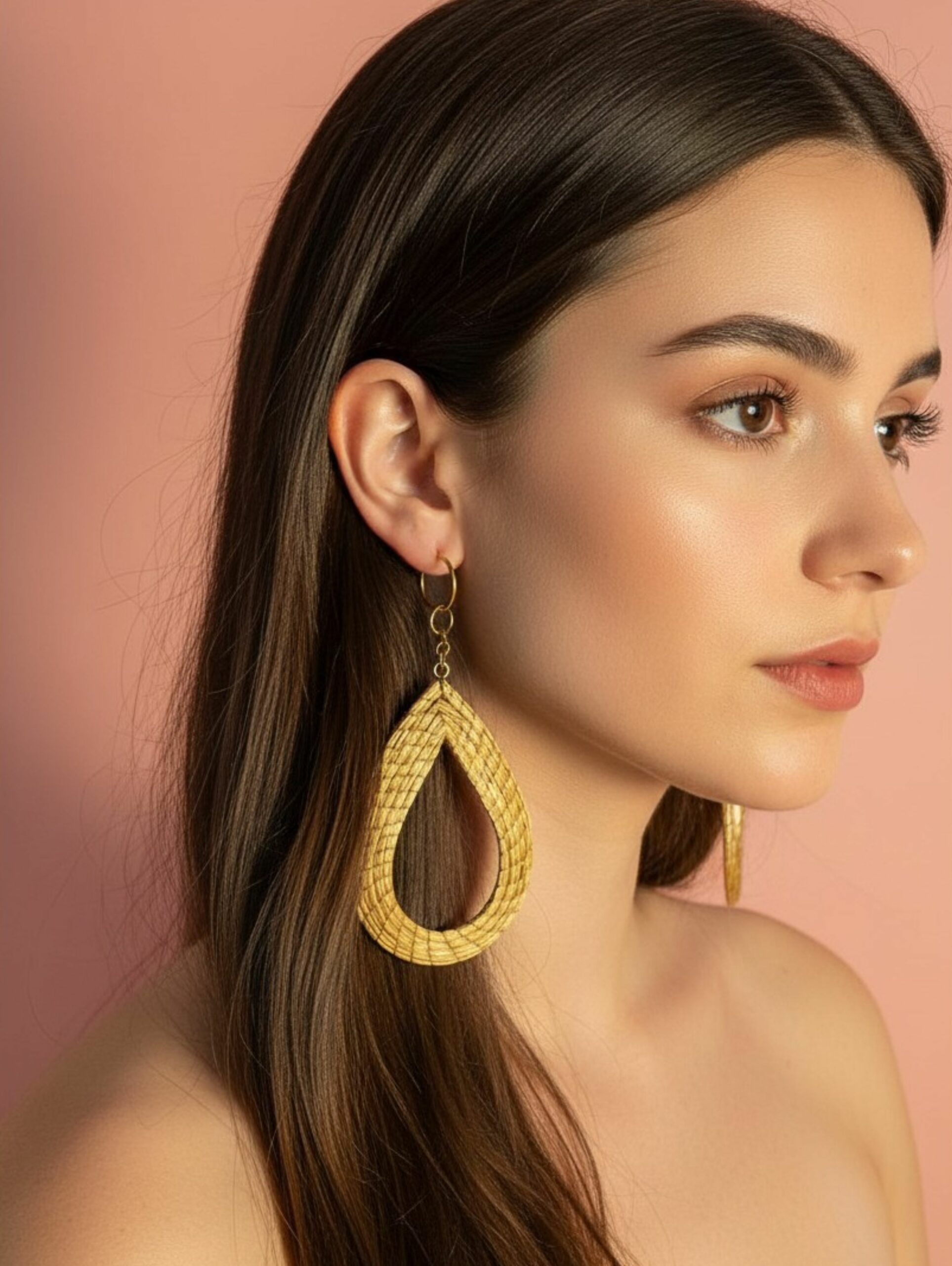 Capimix SERENIDAD – Charms Dije artesanal – Colgante Oro vegetal Capim dorado para pendientes, collar, adorno – 10x5cm SLOWECO – 1U.