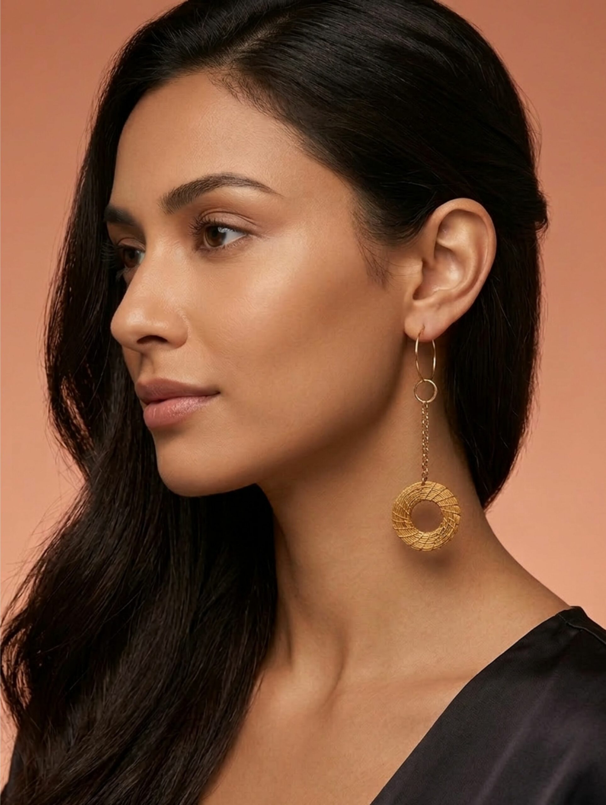 Capimix ENERGIA – Charms Dije artesanal – Colgante Oro vegetal Capim dorado para pendientes, collar, adorno – 7,5x3cm SLOWECO – 1U.