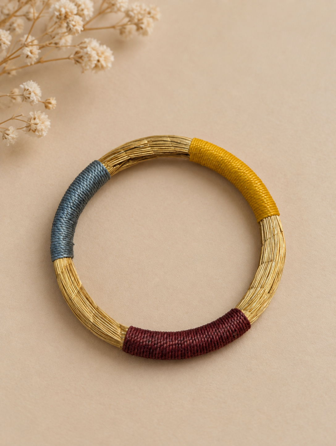 Pulsera de oro vegetal AFRICANO TRIO – Biojoya Capim Dourado SLOWECO