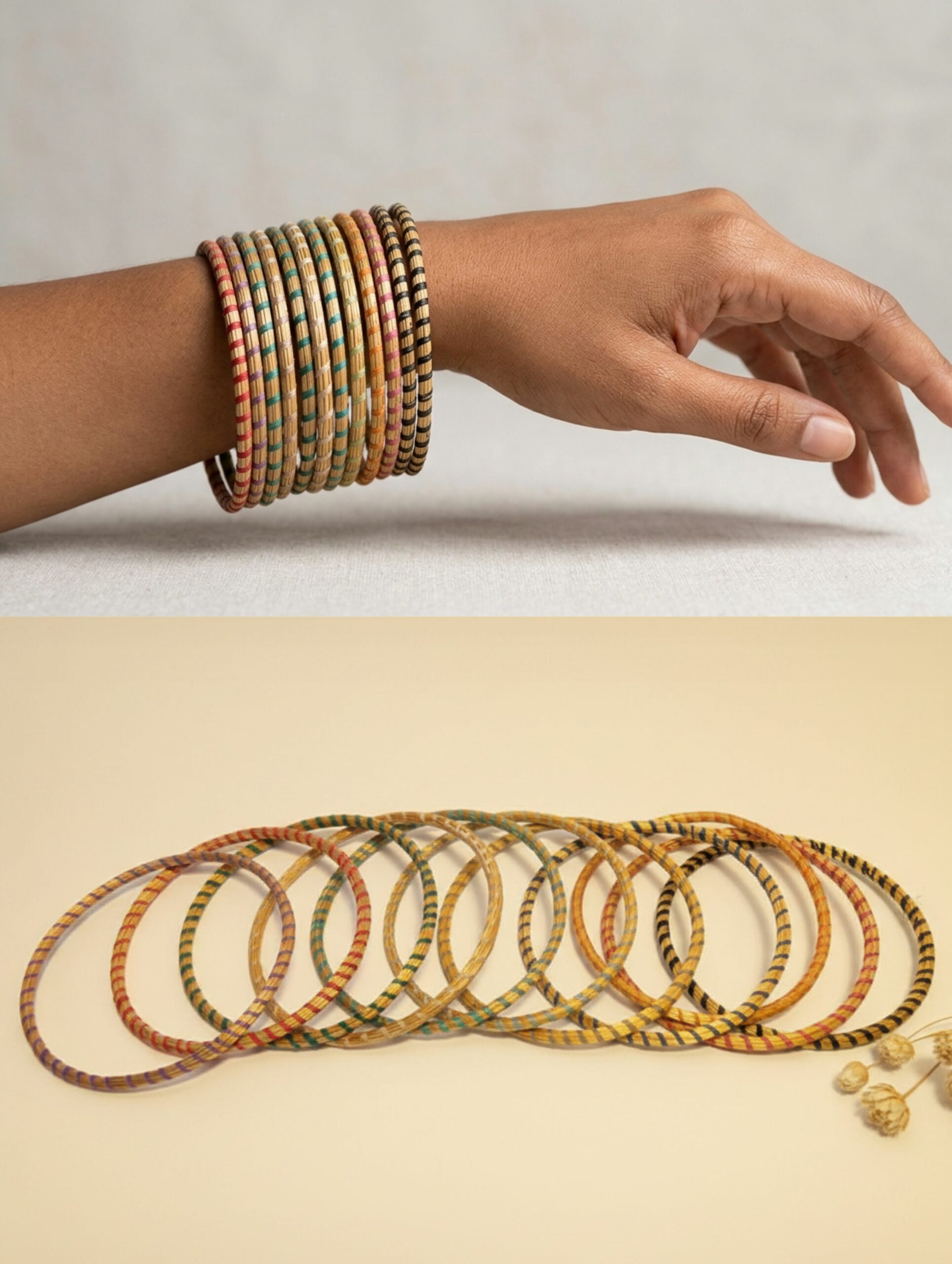 joyas artesanales y sostenibles - PULSERA Oro vegetal capim dourado