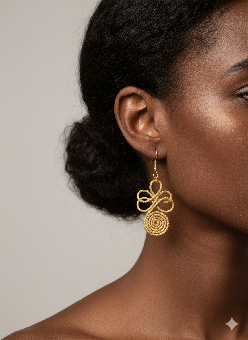 Pendientes de oro vegetal – CREATIVIDAD – Biojoya Capim dorado – Joya sostenible hecha a mano – Ganchos – 7x3cm SLOWECO