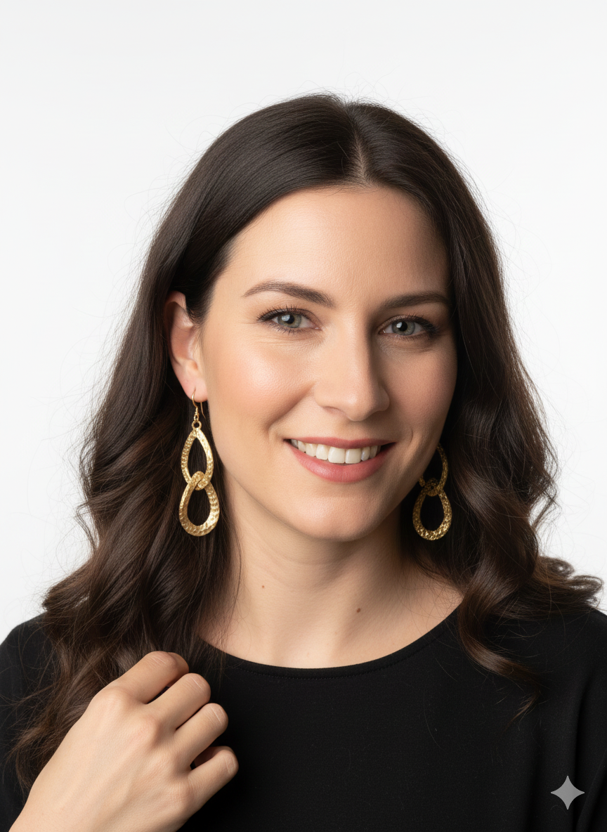 Pendientes de oro vegetal – FORTALEZA – Biojoya Capim dorado – Joya sostenible hecha a mano – Ganchos – 8×2,5cm SLOWECO