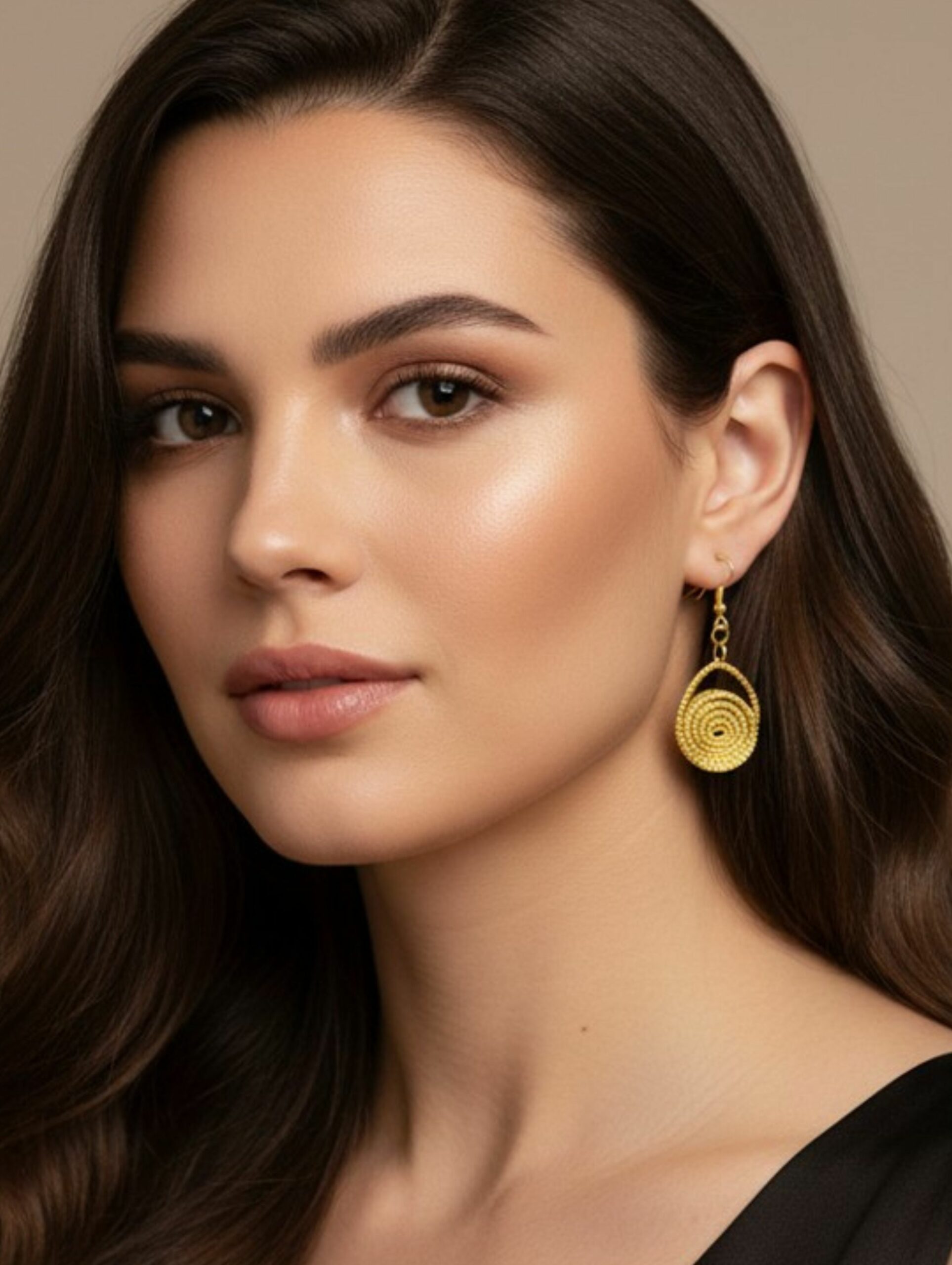 Pendientes de oro vegetal – ENCANTO – Biojoya Capim dorado – Joya sostenible hecha a mano – Ganchos – 5x2cm SLOWECO