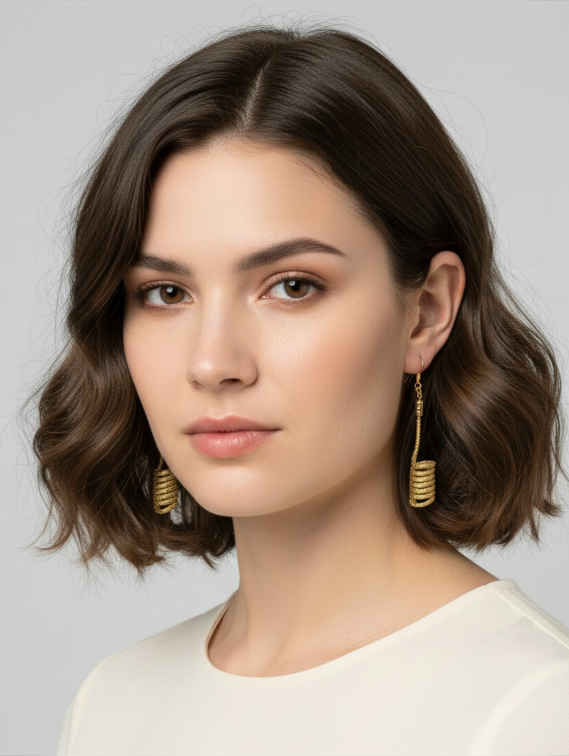 Pendientes de oro vegetal – INSPIRACION – Biojoya Capim dorado – Joya sostenible hecha a mano – Ganchos – 7x1cm SLOWECO