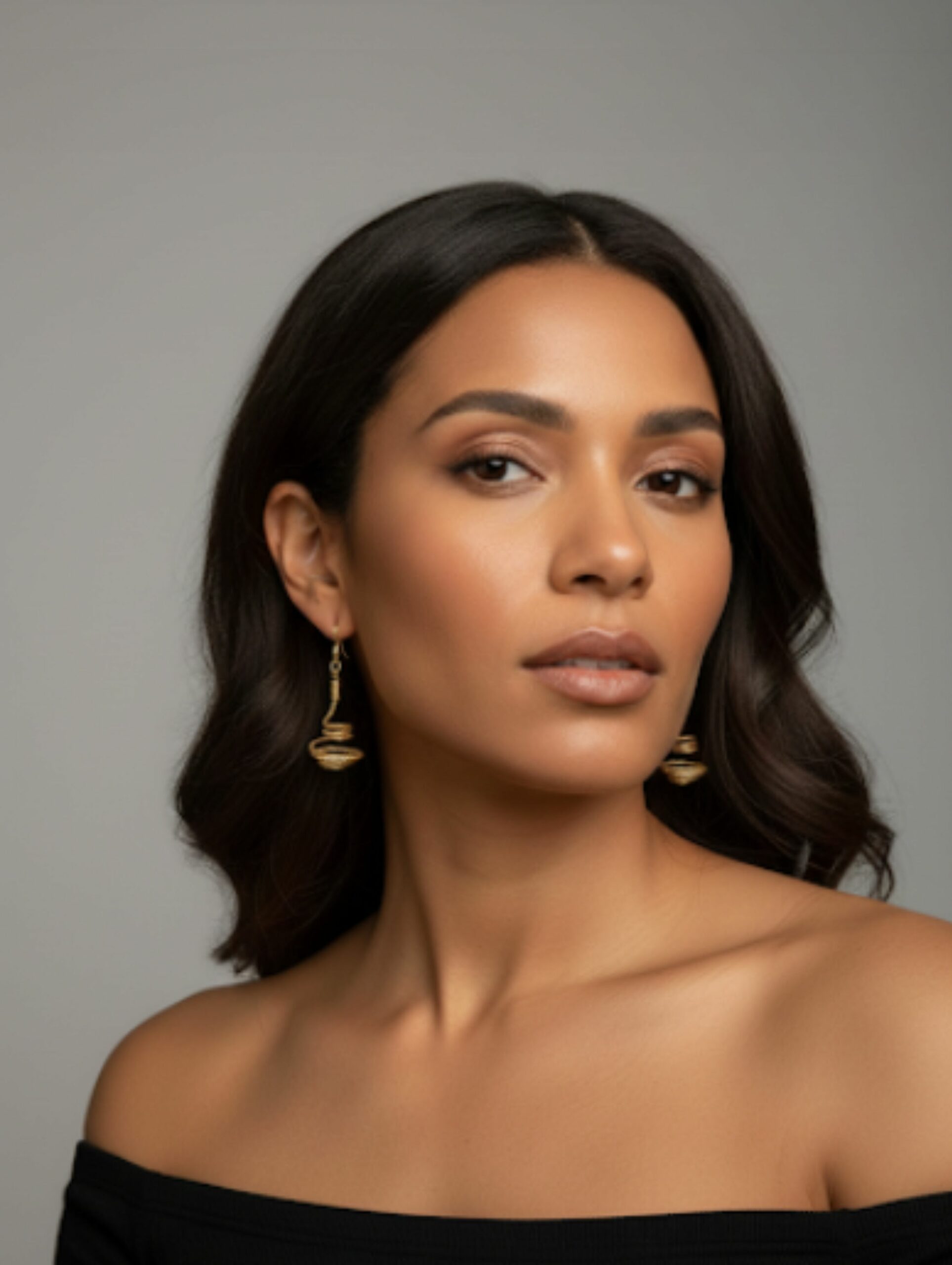 Pendientes de oro vegetal – PUREZA – Biojoya Capim dorado – Joya sostenible hecha a mano – Ganchos – 5,5x2cm SLOWECO