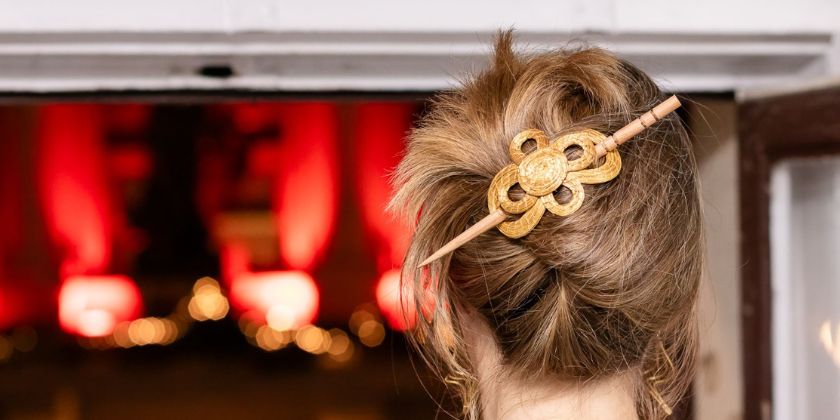 pasador de pelo artesanal y sostenible