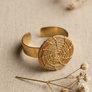 Anillo ARMONÍA de Capim Dourado | Oro Vegetal Ajustable | Sloweco