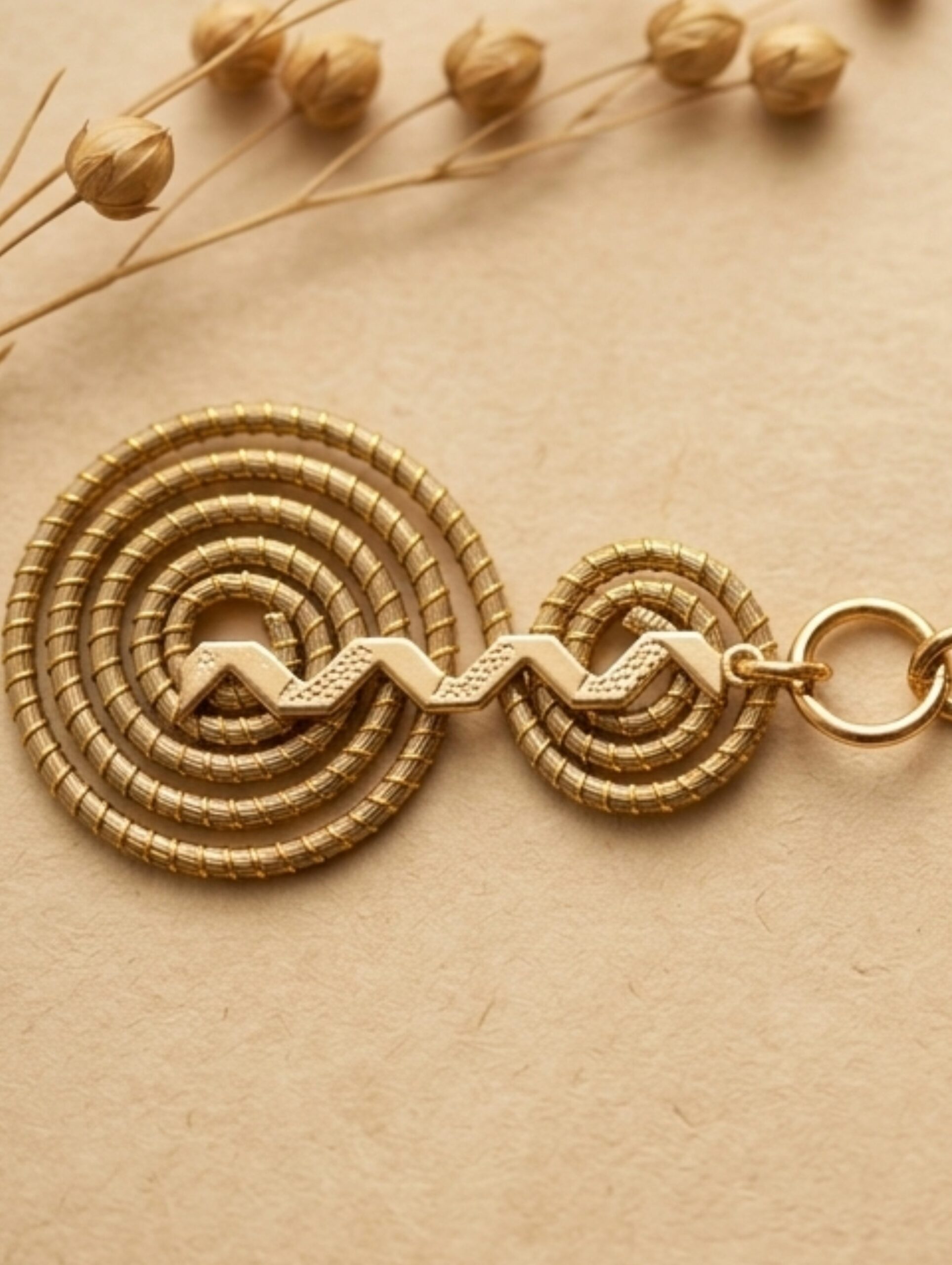 Llavero de oro vegetal VENECIA– Capim Dourado – Artesanal y sostenible – Regalo original – SLOWECO