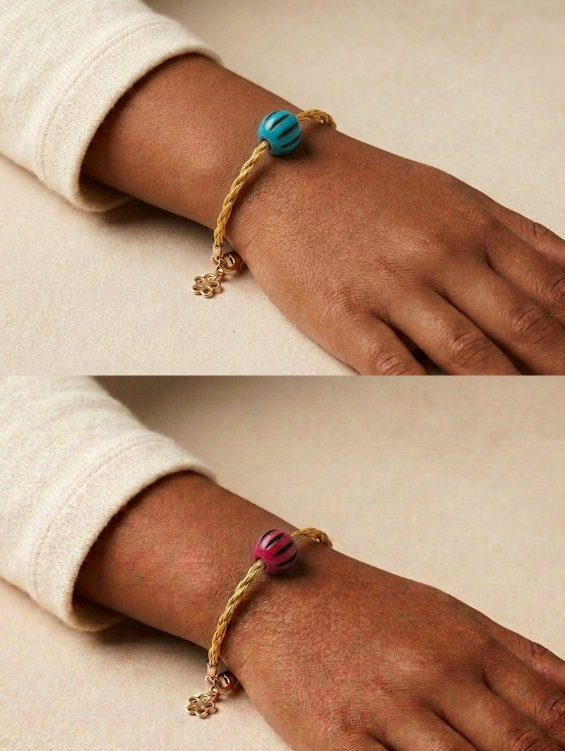 Pulsera infantil DANUBIO de Oro Vegetal – Biojoya ajustable de Capim Dourado | Sloweco