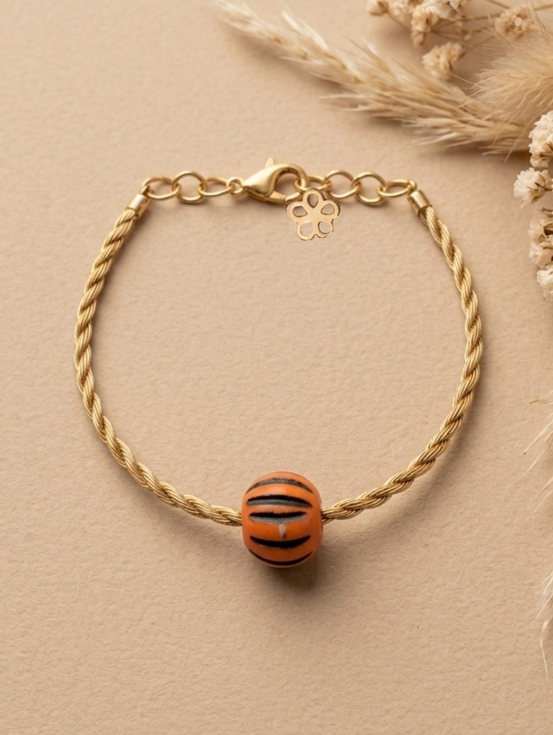 Pulsera infantil DANUBIO de Oro Vegetal – Biojoya ajustable de Capim Dourado | Sloweco