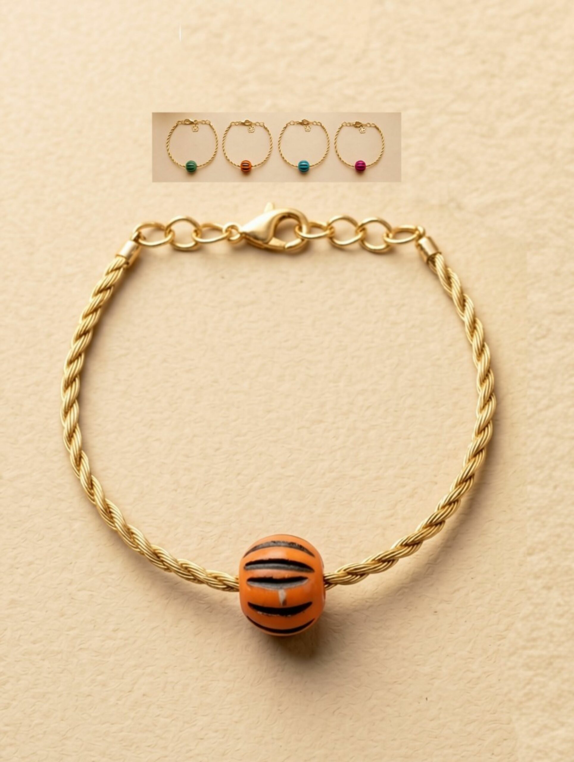 Pulsera infantil DANUBIO de Oro Vegetal – Biojoya ajustable de Capim Dourado | Sloweco