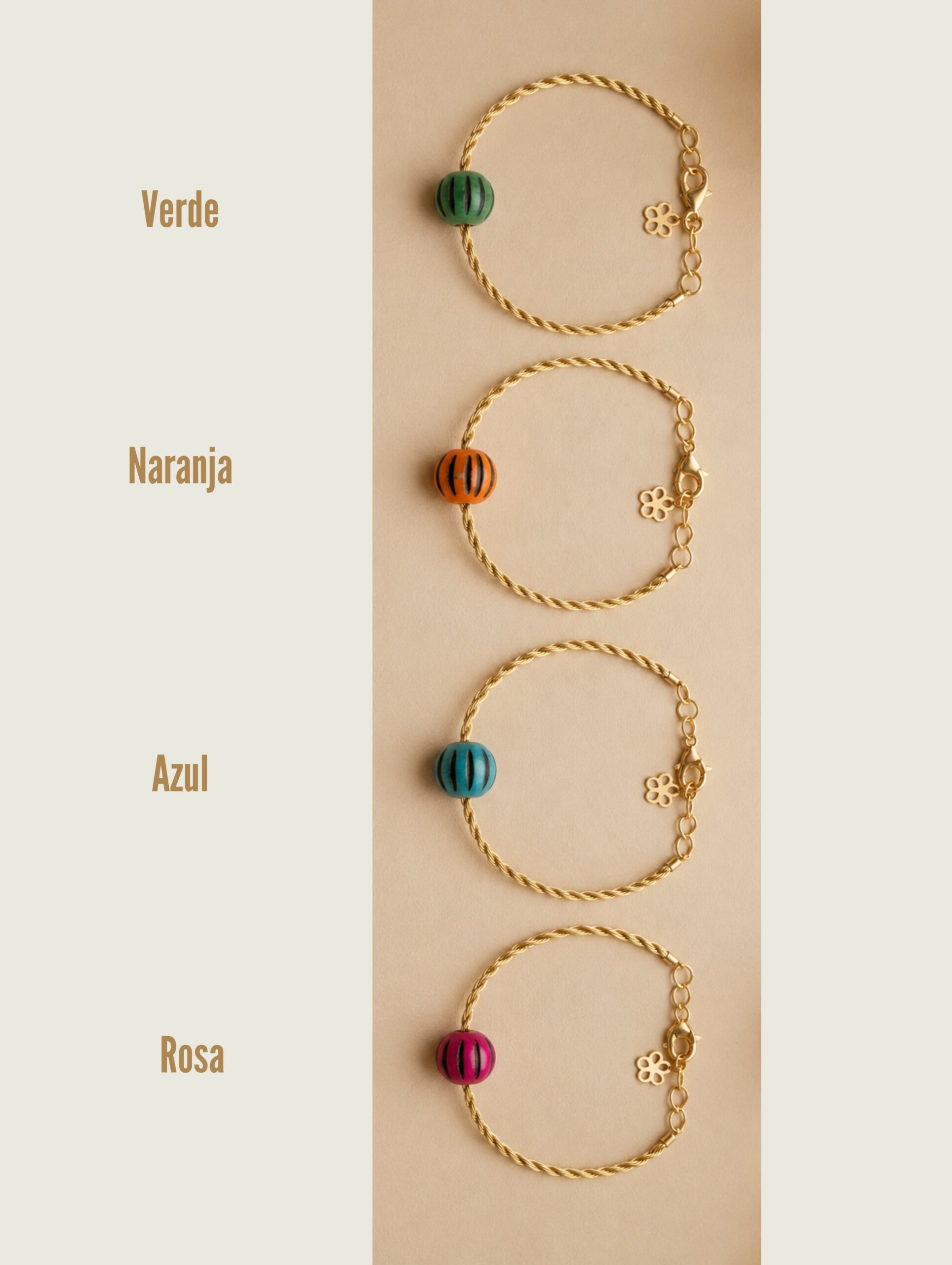 Pulsera infantil DANUBIO de Oro Vegetal – Biojoya ajustable de Capim Dourado | Sloweco