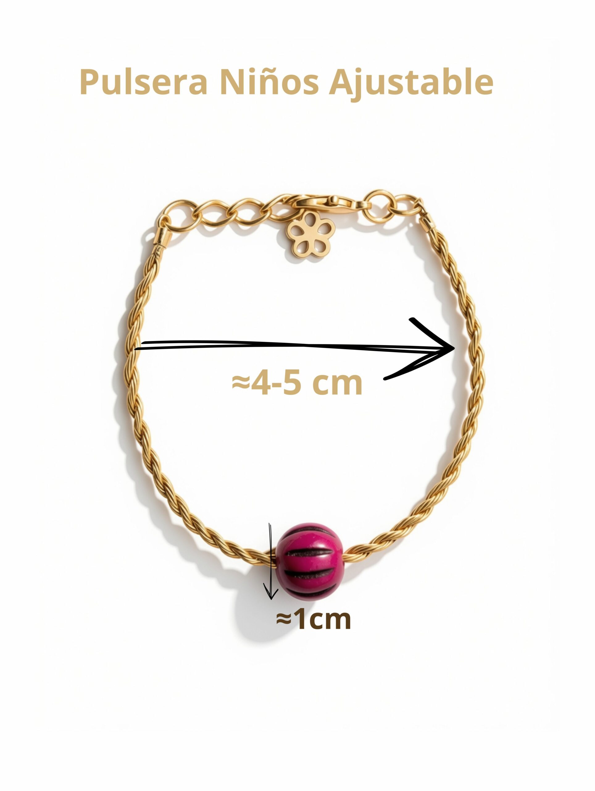 Pulsera infantil DANUBIO de Oro Vegetal – Biojoya ajustable de Capim Dourado | Sloweco