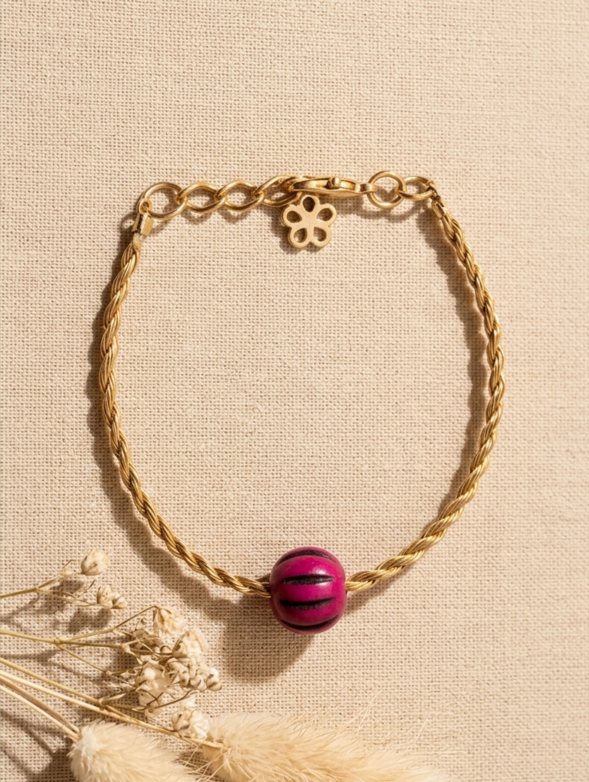 Pulsera infantil DANUBIO de Oro Vegetal – Biojoya ajustable de Capim Dourado | Sloweco
