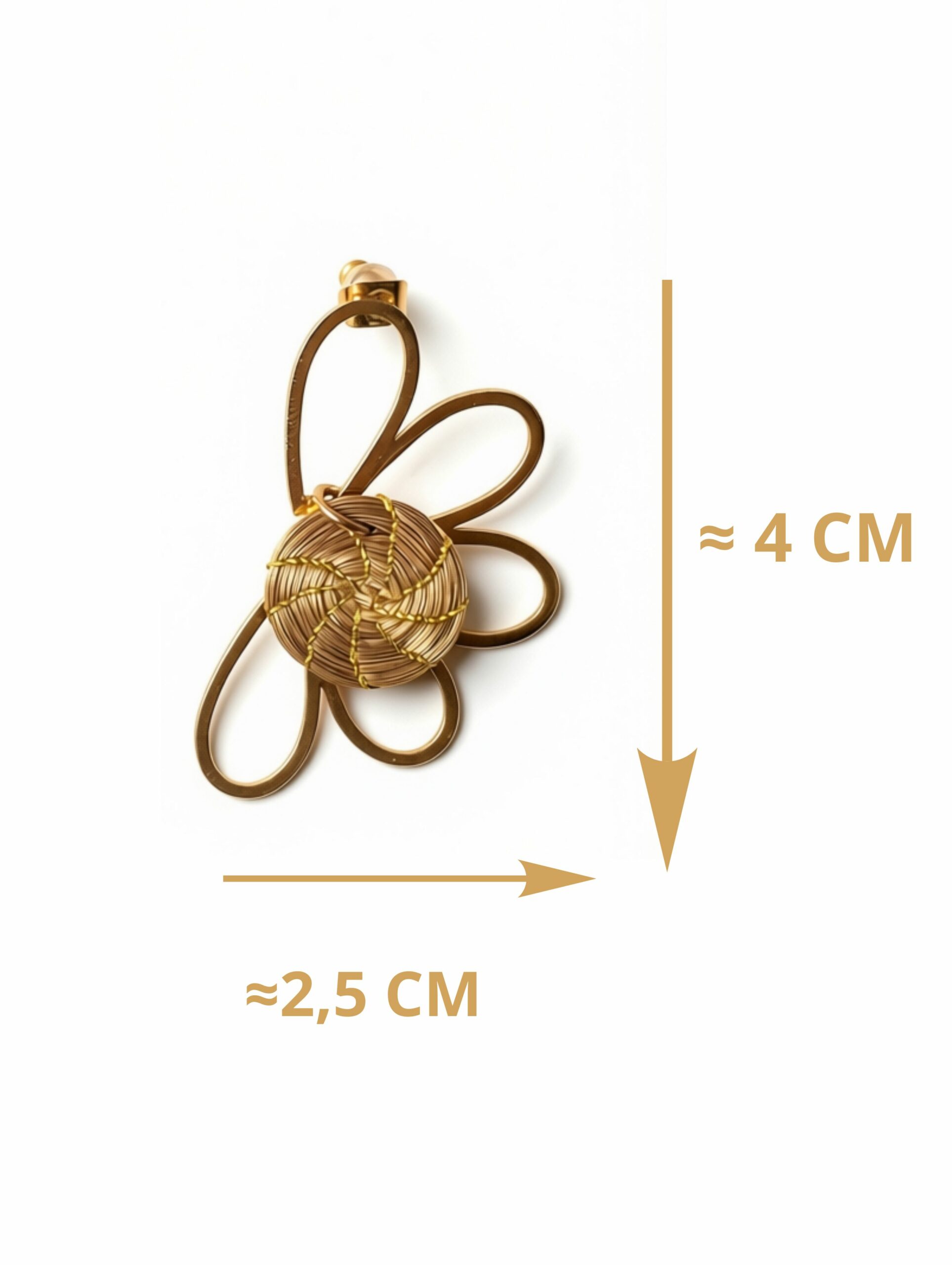 Pendientes flor MADEIRA de Capim Dourado | Flor de Oro Vegetal | Sloweco
