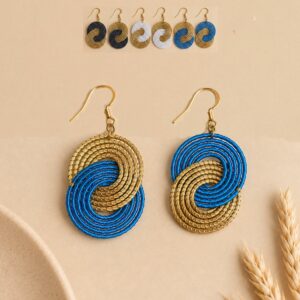 pendientes artesanales y sostenibles capim dourado oro vegetal Paris color