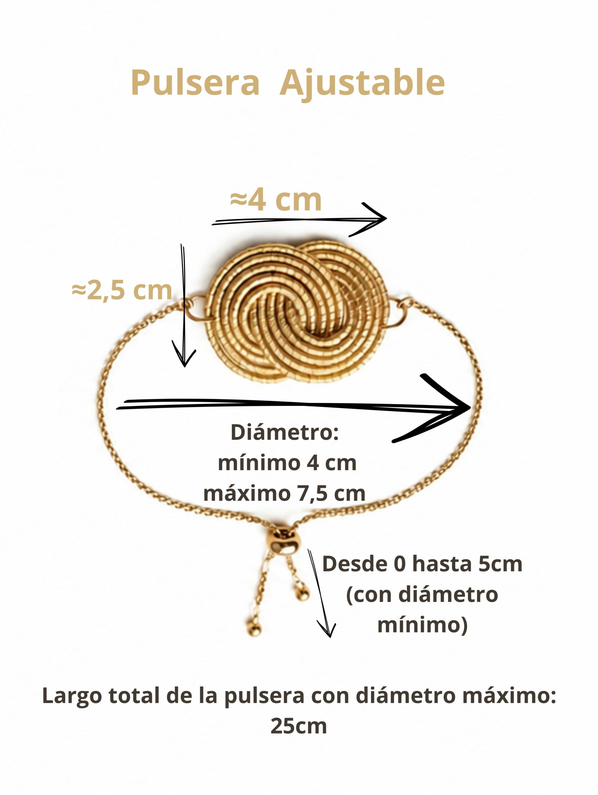 Pulsera de oro vegetal PARIS COLOR – Biojoya Capim Dourado – Ajustable – SLOWECO