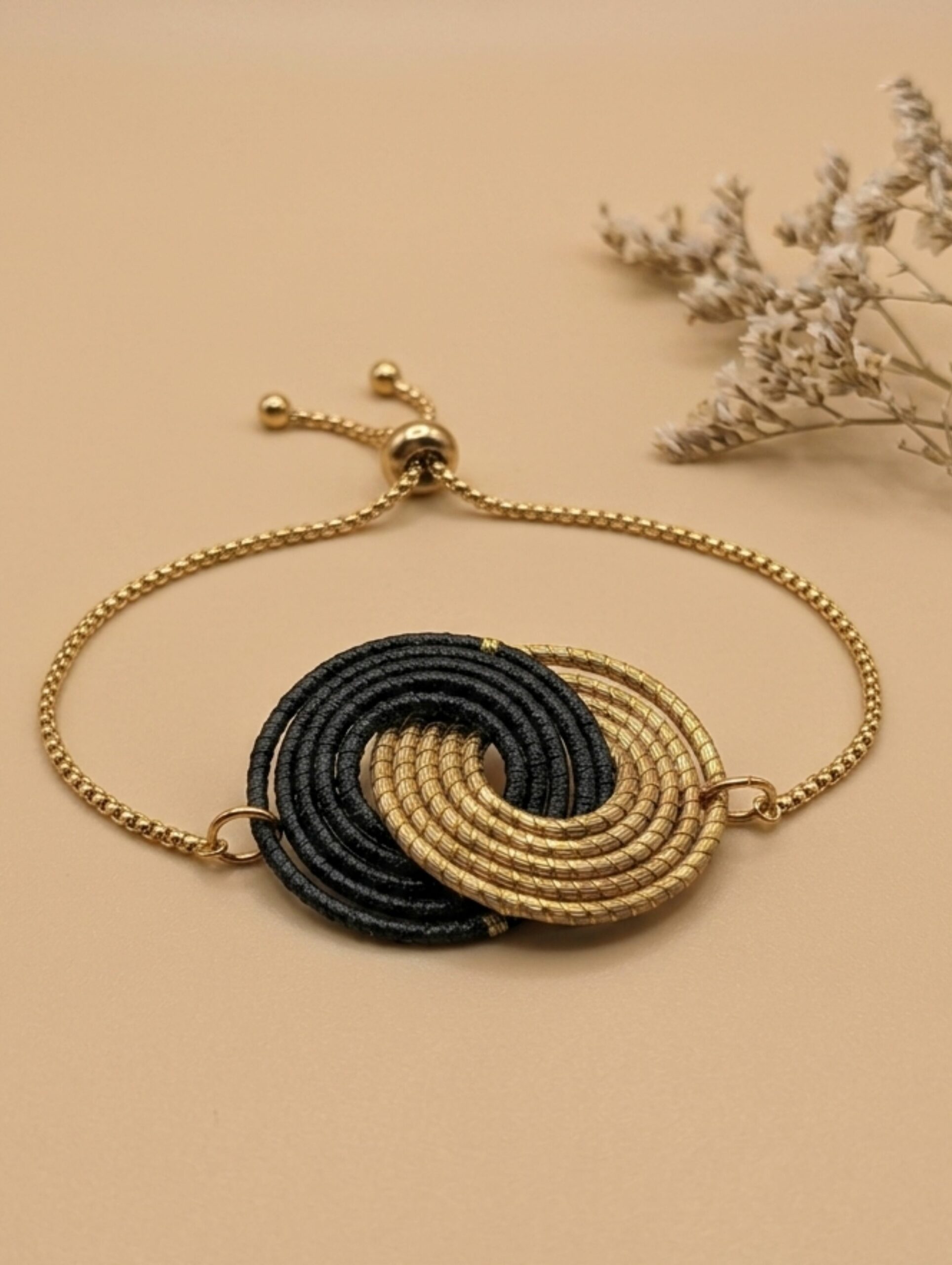 Pulsera de oro vegetal PARIS COLOR – Biojoya Capim Dourado – Ajustable – SLOWECO