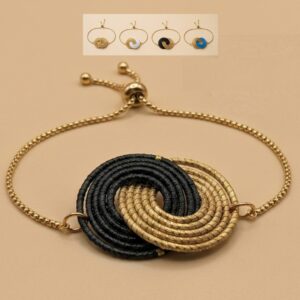Pulsera de oro vegetal PARIS COLOR – Biojoya Capim Dourado – Ajustable – SLOWECO