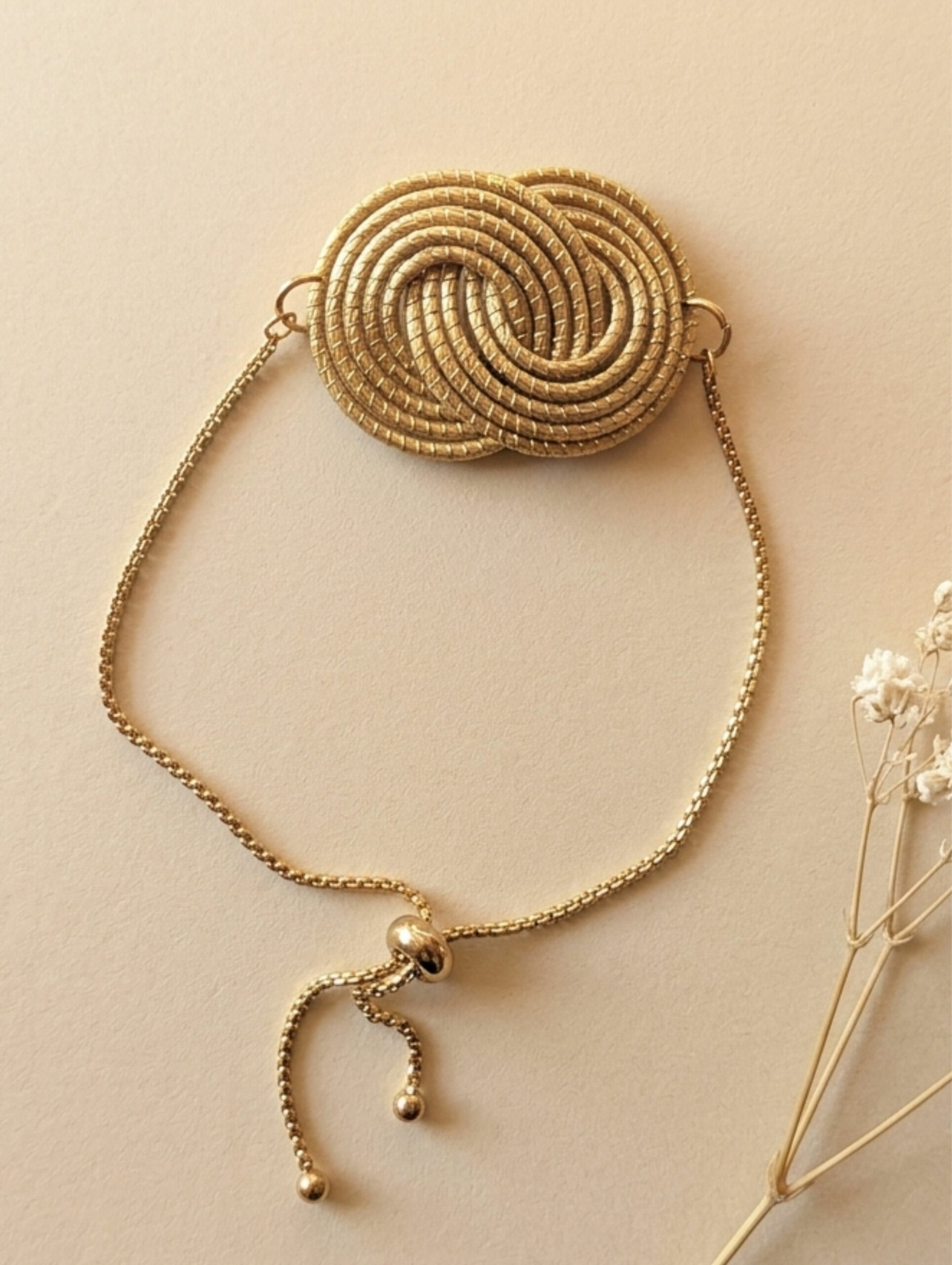 Pulsera de oro vegetal PARIS COLOR – Biojoya Capim Dourado – Ajustable – SLOWECO