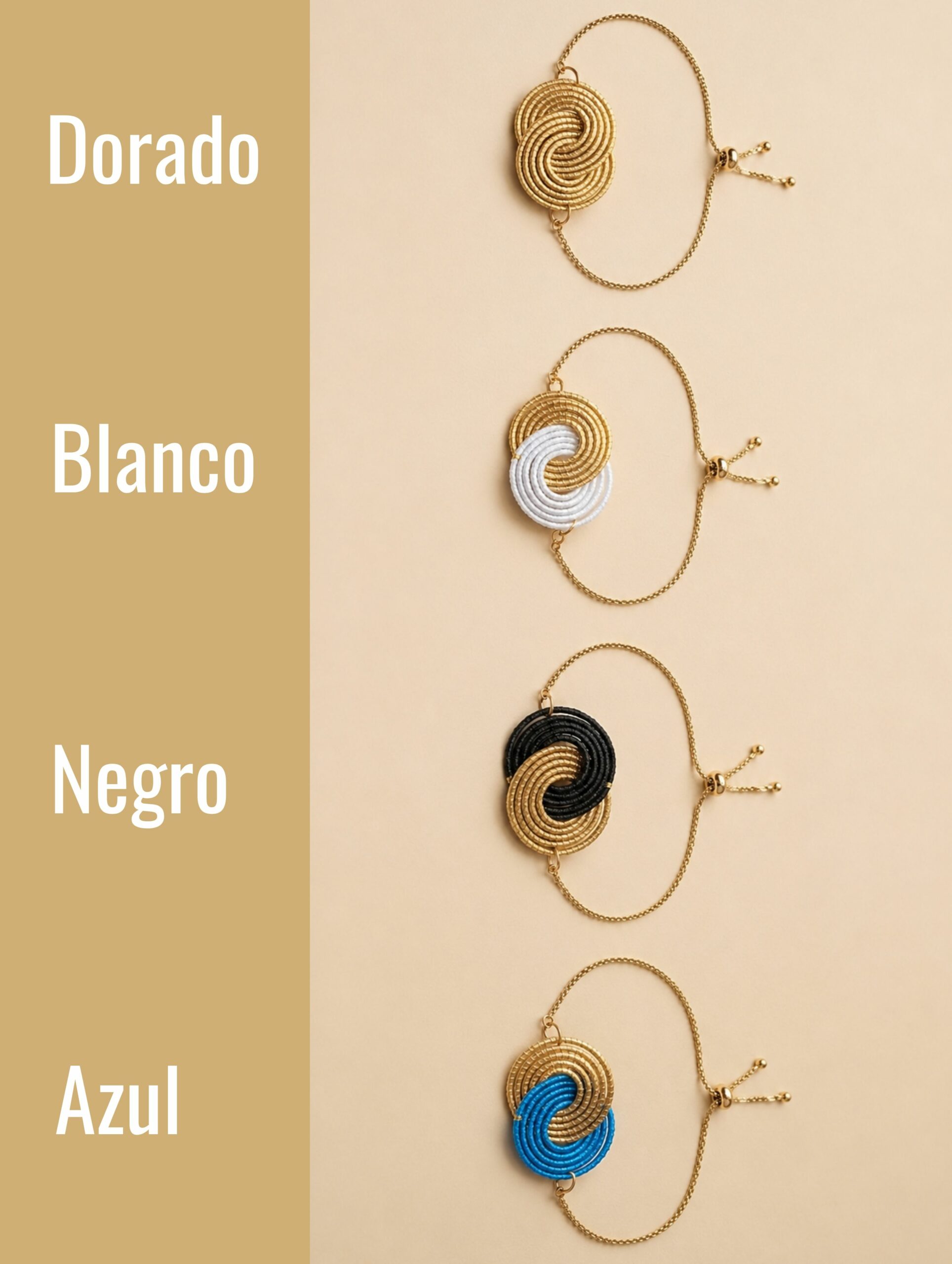 Pulsera de oro vegetal PARIS COLOR – Biojoya Capim Dourado – Ajustable – SLOWECO