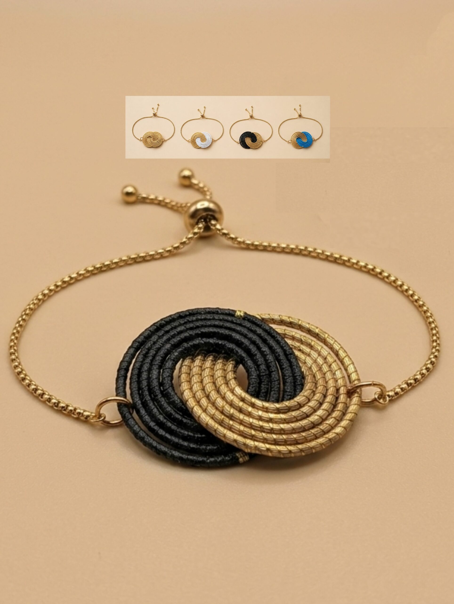 Pulsera de oro vegetal PARIS COLOR – Biojoya Capim Dourado – Ajustable – SLOWECO