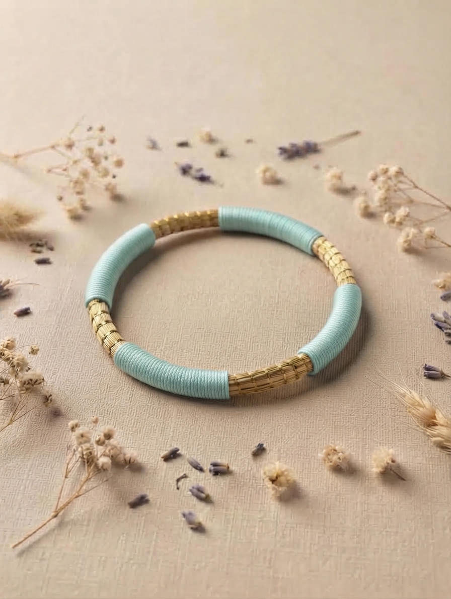 Pulsera de oro vegetal ROMA COLOR Biojoya Capim Dourado SLOWECO
