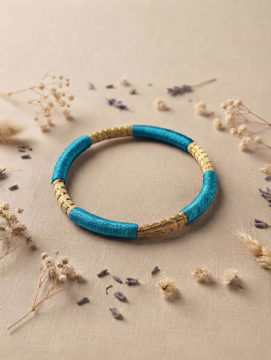 Pulsera de oro vegetal ROMA COLOR Biojoya Capim Dourado SLOWECO