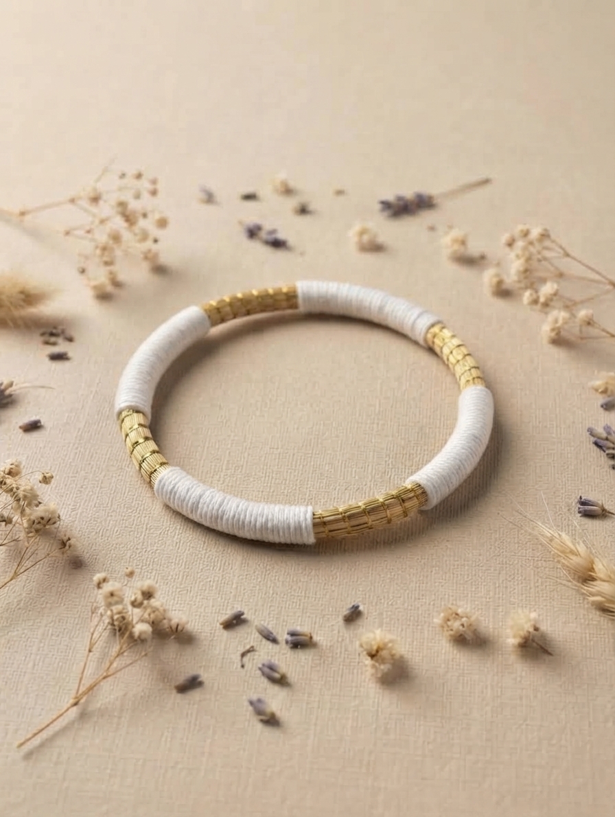 Pulsera de oro vegetal ROMA COLOR Biojoya Capim Dourado SLOWECO