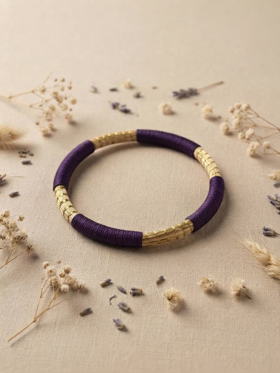 Pulsera de oro vegetal ROMA COLOR Biojoya Capim Dourado SLOWECO