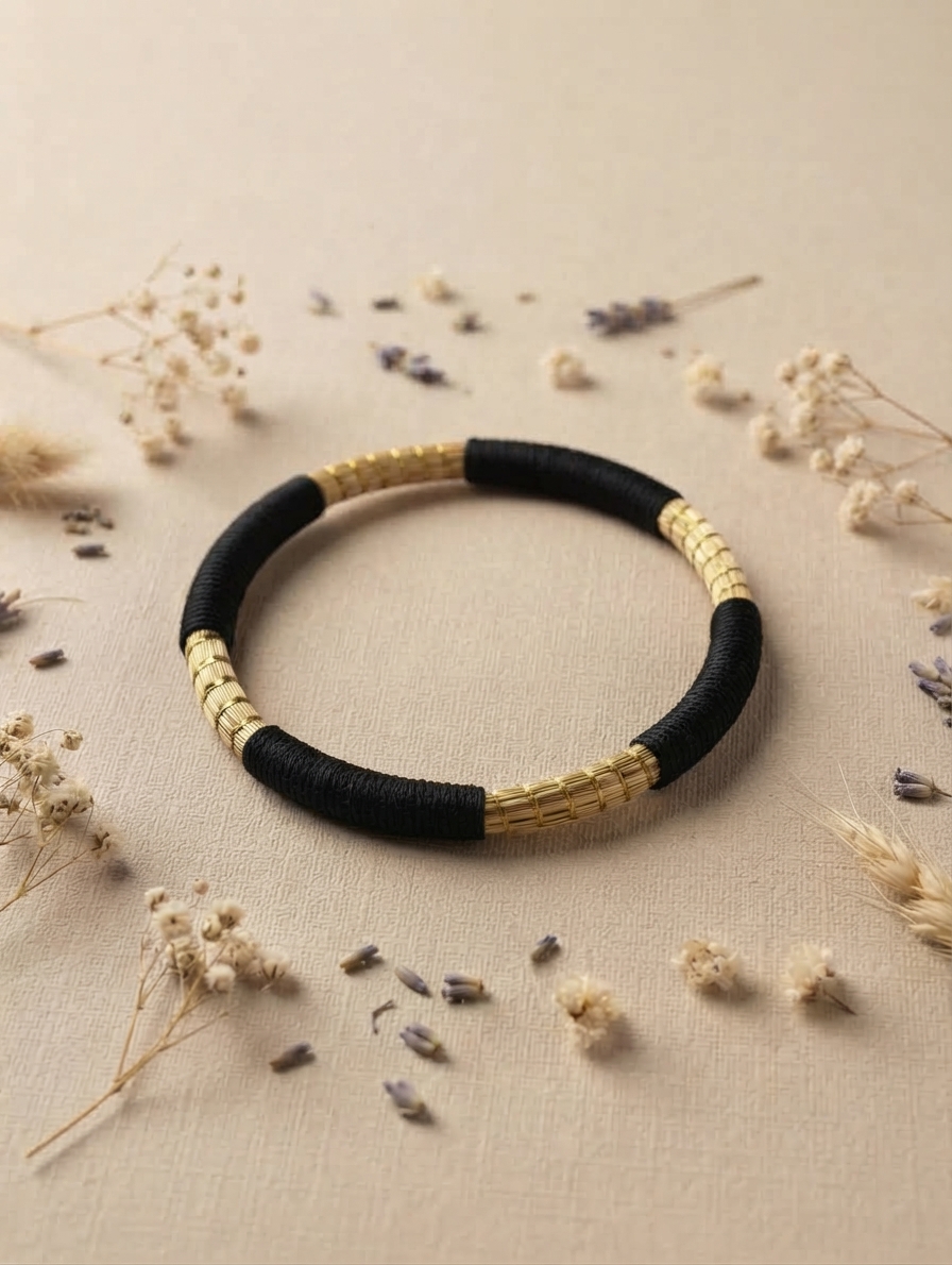 Pulsera de oro vegetal ROMA COLOR Biojoya Capim Dourado SLOWECO