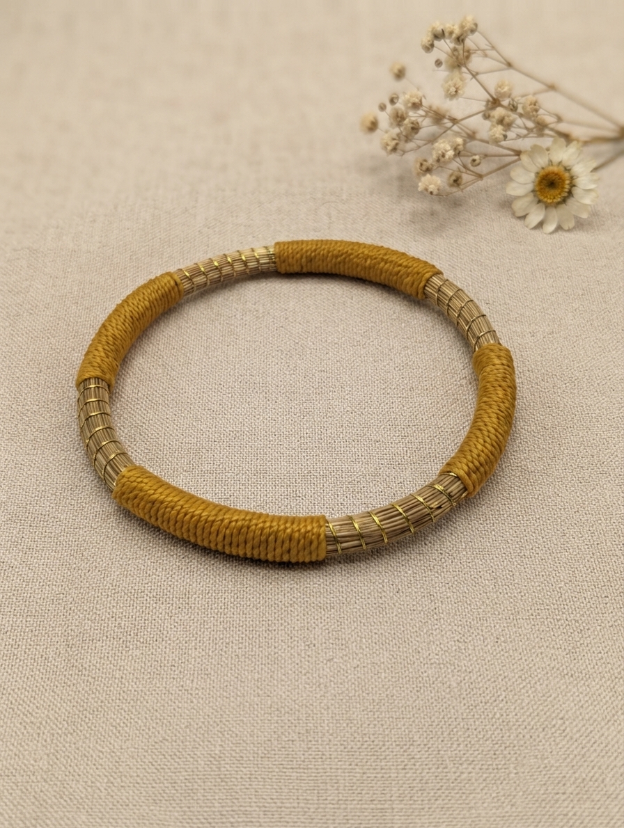 Pulsera de oro vegetal ROMA COLOR Biojoya Capim Dourado SLOWECO