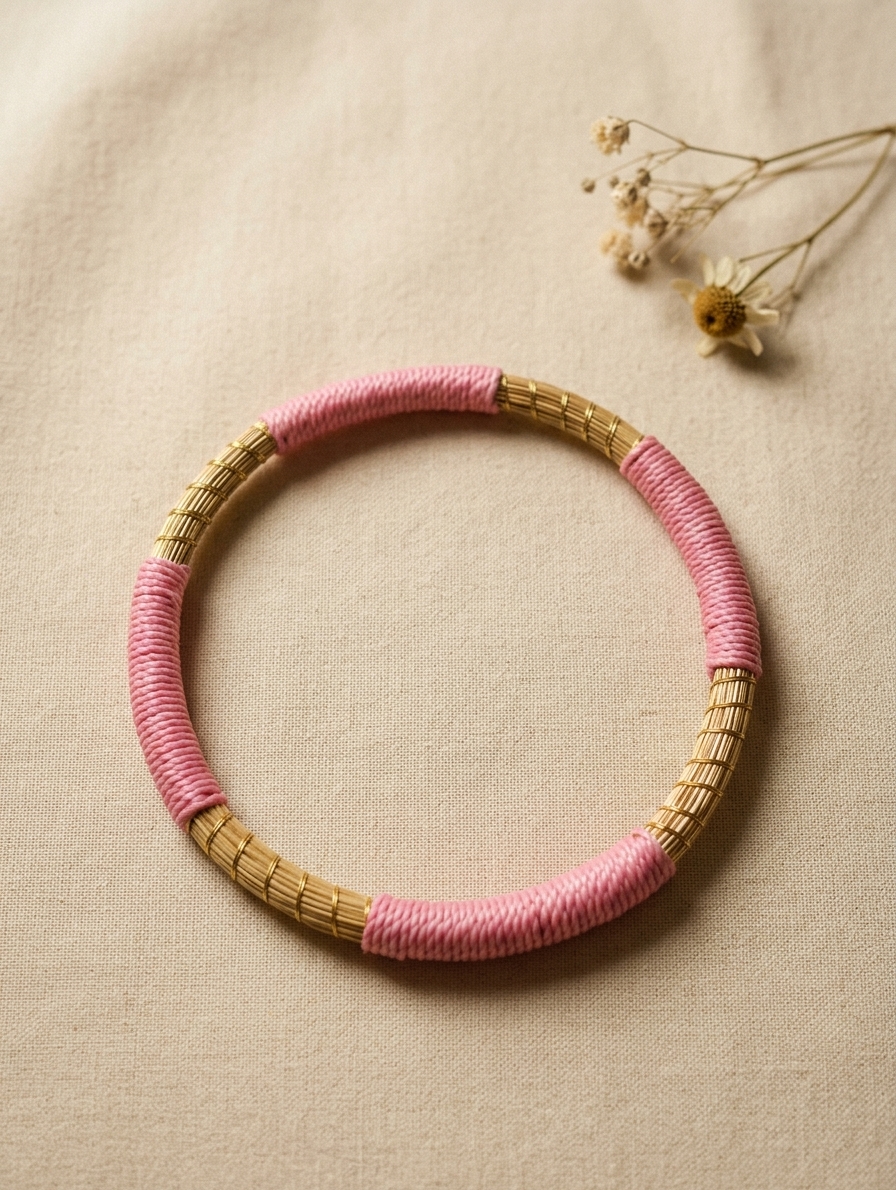 Pulsera de oro vegetal ROMA COLOR Biojoya Capim Dourado SLOWECO