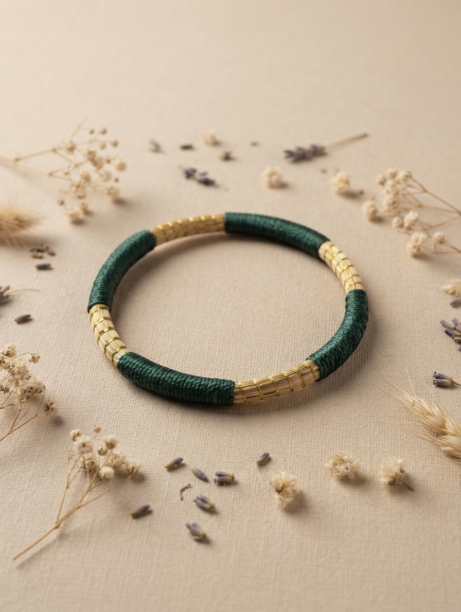 Pulsera de oro vegetal ROMA COLOR Biojoya Capim Dourado SLOWECO