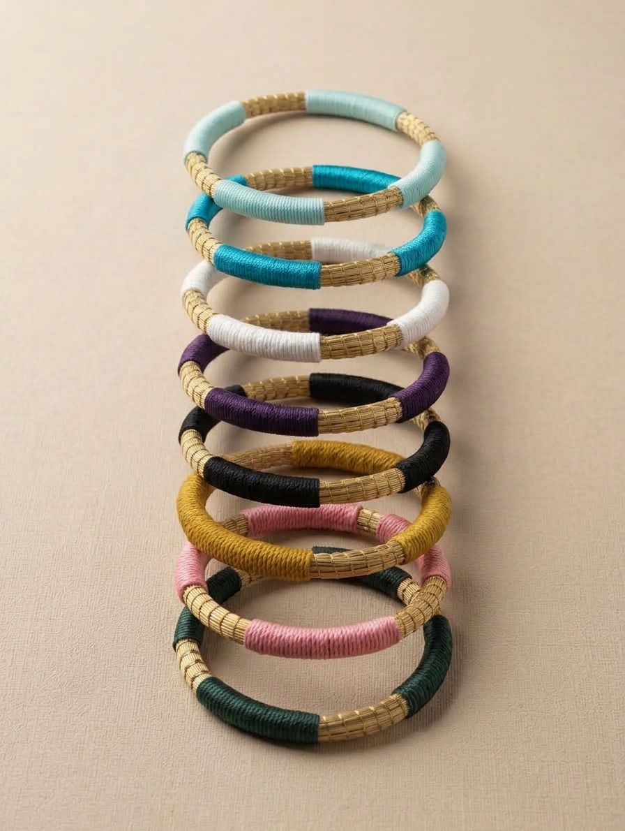 Pulsera de oro vegetal ROMA COLOR Biojoya Capim Dourado SLOWECO