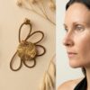 pendientes de oro vegetal
