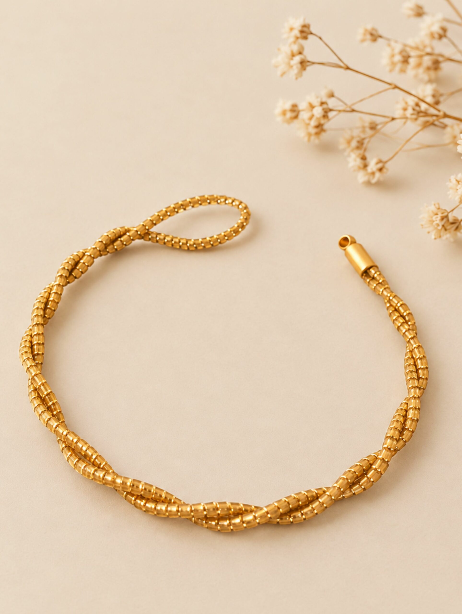 PULSERA DE ORO VEGETAL DUNA CAPIM DOURADO
